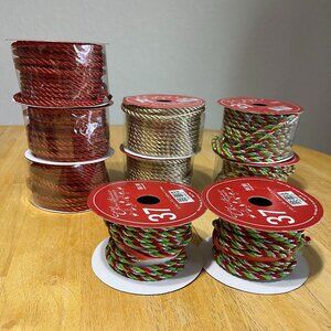 Christmas Decorative Cord Rope Ribbon - Lot of 7 Pieces